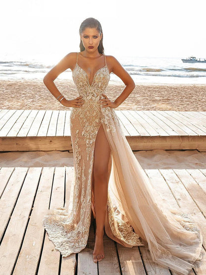 Wedding Party Dress Female Evening Elegant Sexy Deep V Neck Strap Sleeveless Sequined Long Maxi Dresses for Women 2024 Good Vibrations