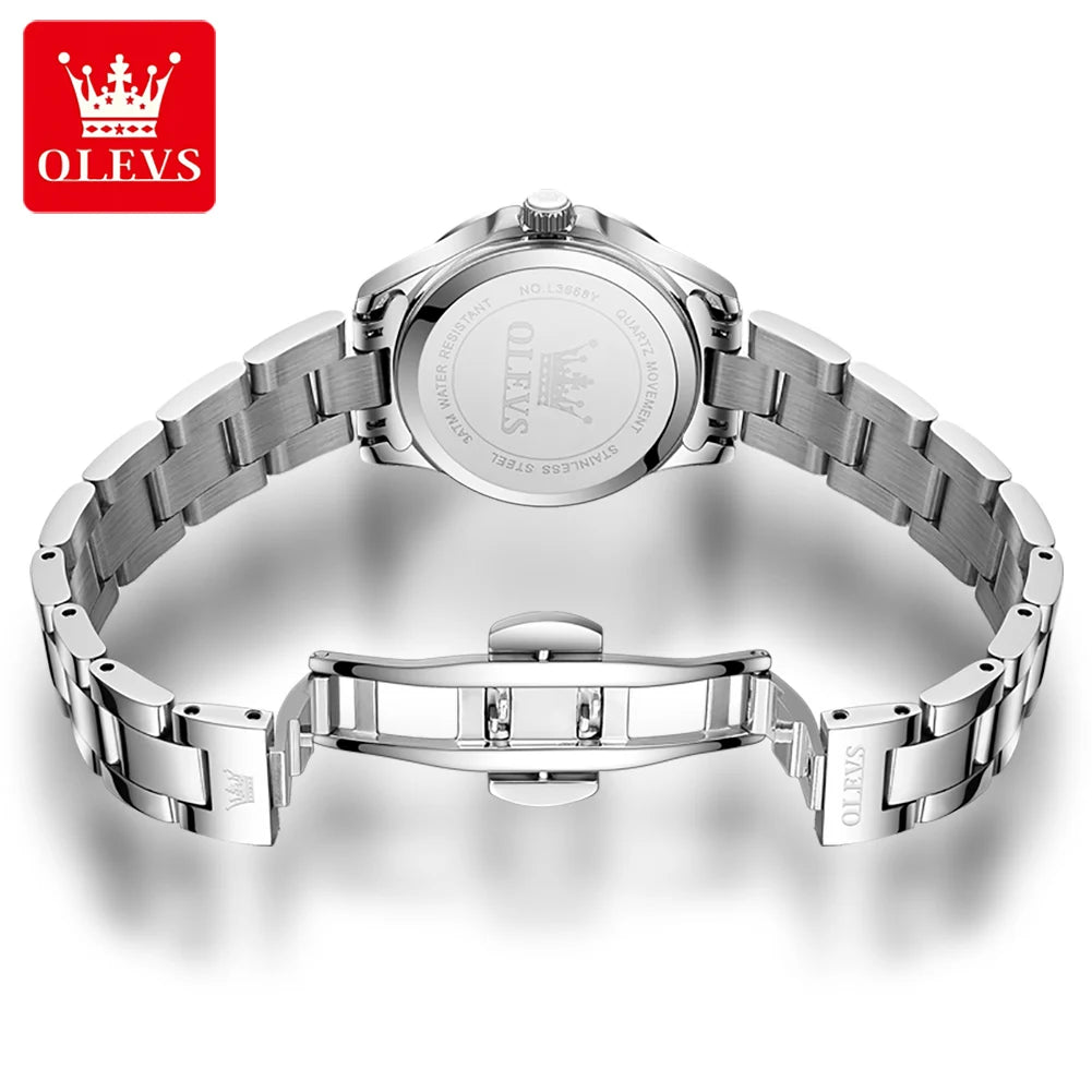 OLEVS Women‘s Watches Simple Luxury Fashion Elegant Female Wristwatch Waterproof Luminous Date Exquisite Gift for Gift 2025 Good Vibrations