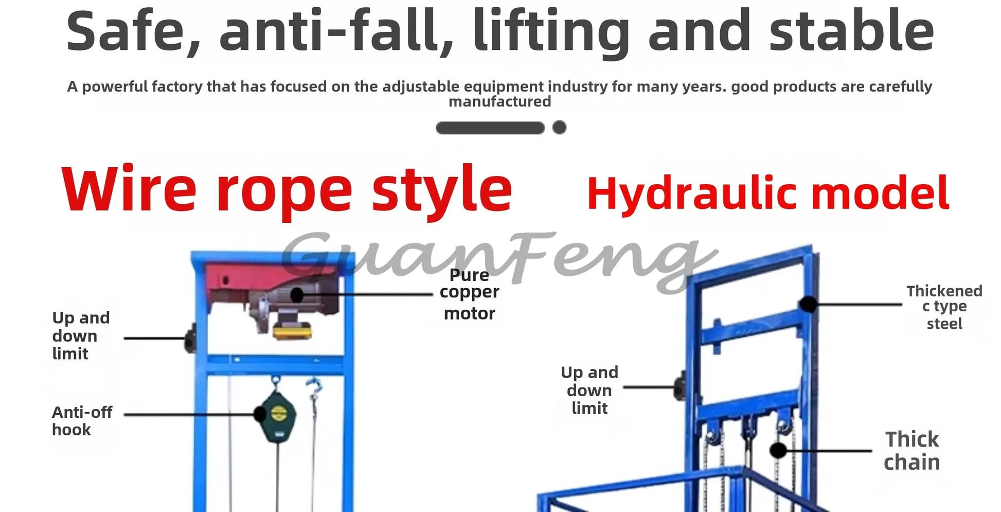 Hydraulic Lift Freight Elevator Small Lift Household Electric Platform Lift Customized Double Track Workshop Lifting Platform Good Vibrations