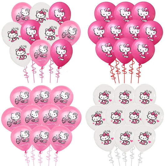 Cartoon Hello Kitty Theme Birthday Party Decor Supplies Kawaii KT Cat Latex Balloons Animal Balloon Baby Shower Kids Toys Gifts Good Vibrations