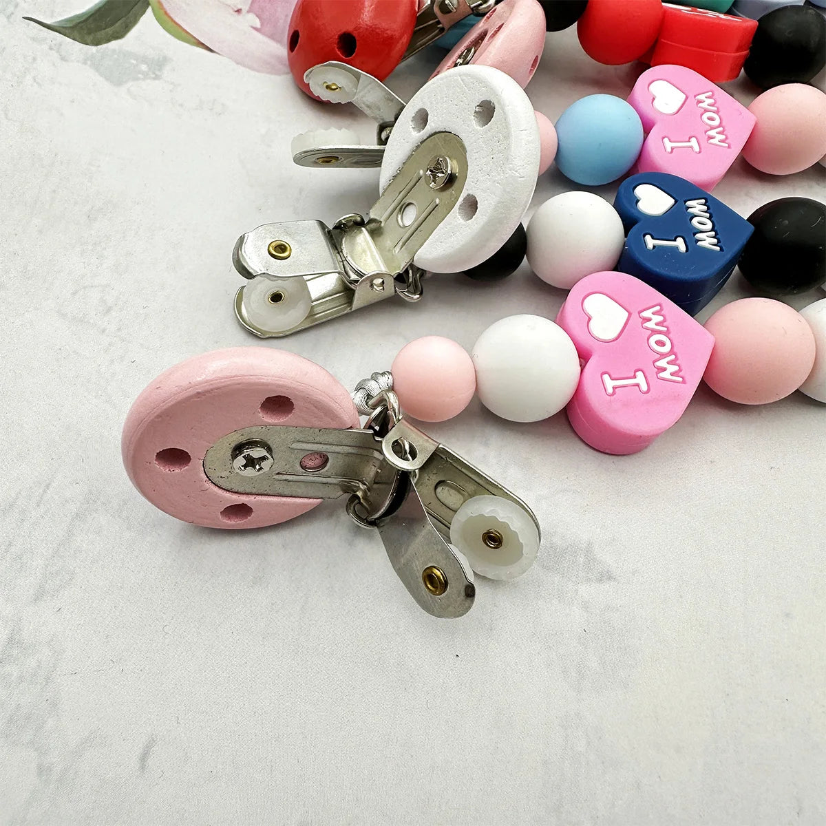 Personalized English Letters Baby Silicone Cartoon Disne Pacifier Clips Chains Holder Teether Pendants Teething Kawaii Baby Gift Good Vibrations