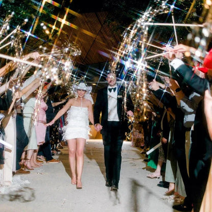 24-150Pcs Lighted Wedding Wands LED Tinsel Wedding Wands Light up Wedding Streamers for Wedding Send off Exits Party Favors Good Vibrations