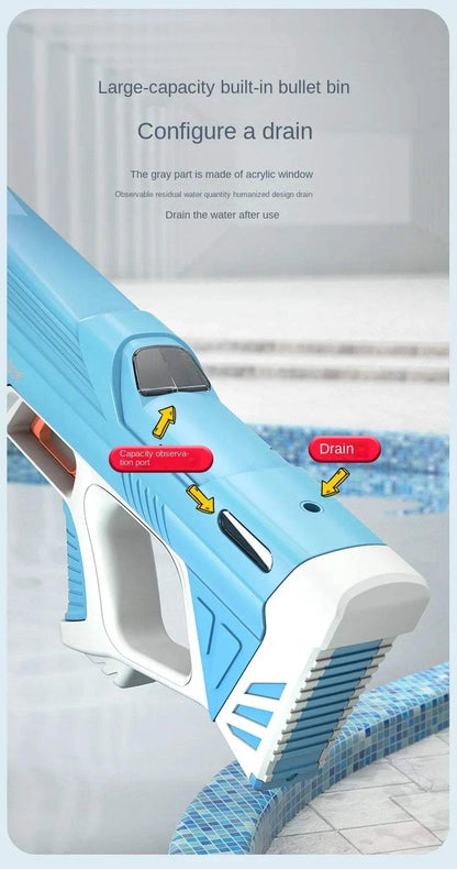 43cm Full Electric Automatic Water Storage Gun Toys Portable Children Summer Beach Outdoor Fight Fantasy Toys for Boys Kids Game Good Vibrations