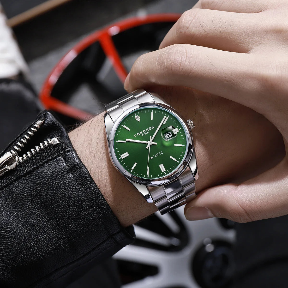 CHRONOS Top Brand Luxury Man Wristwatch Waterproof Luminous Date Men Watches Stainless Steel Quartz Men's Watch Male reloj Good Vibrations