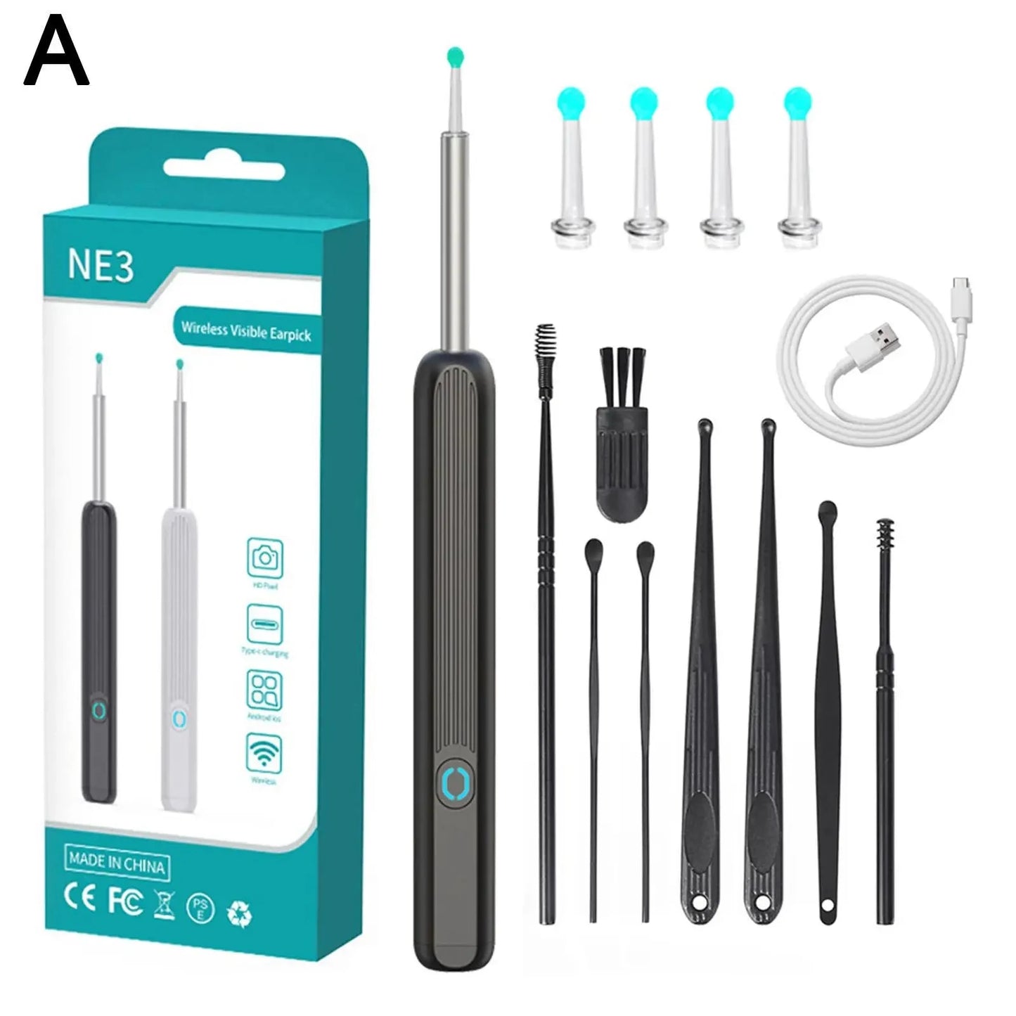 HD Intelligent Visual Luminous Ear Spoon Visual Ear Collecting Endoscope Set Smart Visual Ear Cleaner Wax Removal Tool Good Vibrations