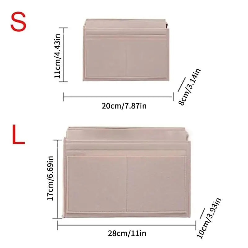 Purse Organizer Insert, Multi-Pocket Felt Bag Organizer For Handbag Tote Bag Purse Organizer Good Vibrations