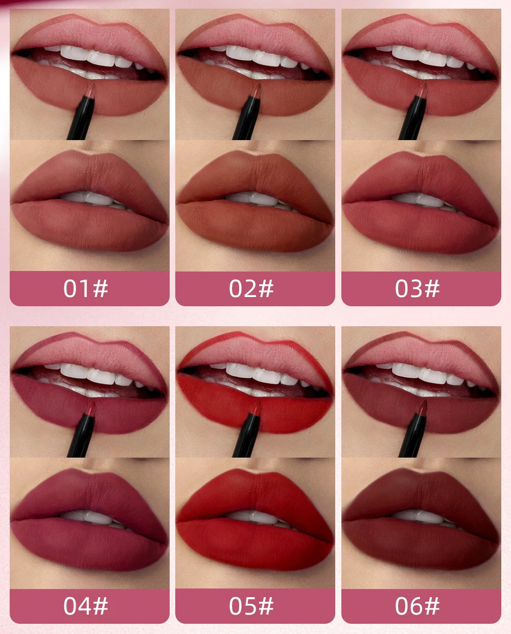 2 In 1 Double-end Lipgloss Lipliner Moisturizing Lipgloss Waterproof Long Lasting Matte Lip Liner Pen Makeup Lipliner 6 Colors Good Vibrations