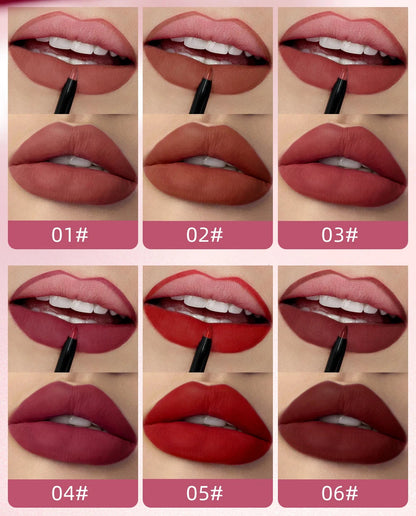 2 In 1 Double-end Lipgloss Lipliner Moisturizing Lipgloss Waterproof Long Lasting Matte Lip Liner Pen Makeup Lipliner 6 Colors Good Vibrations