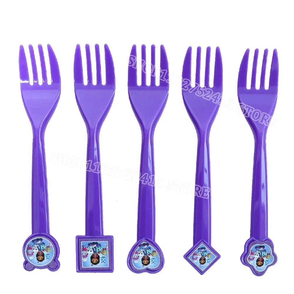 Gabby Dollhouse Birthday Party Supplies Kids Disposable Tableware Backdrop Cake Decoration Girl Baby Shower Numbers Balloon Gift Good Vibrations