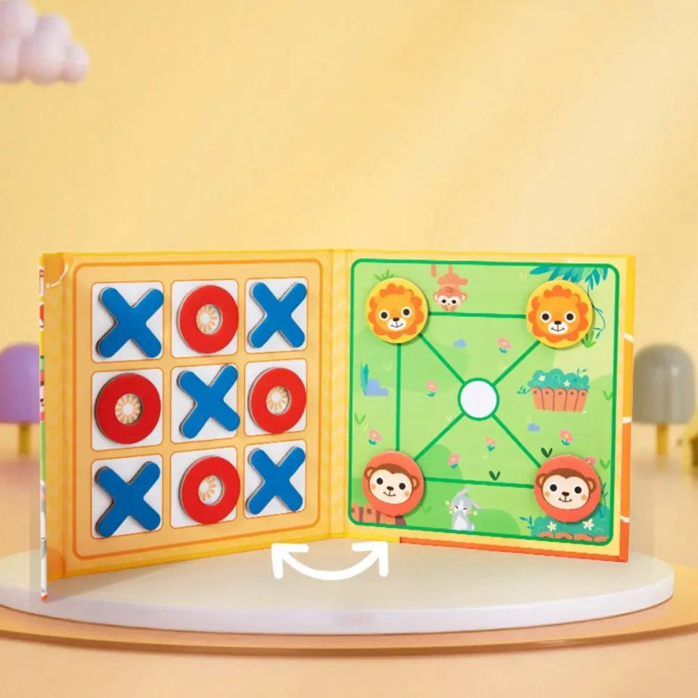 Toy Book Magnetic Chess Game Clip Design Puzzle Children's Magnetic Tic Tac Toe Interactive Multiplayer Good Vibrations