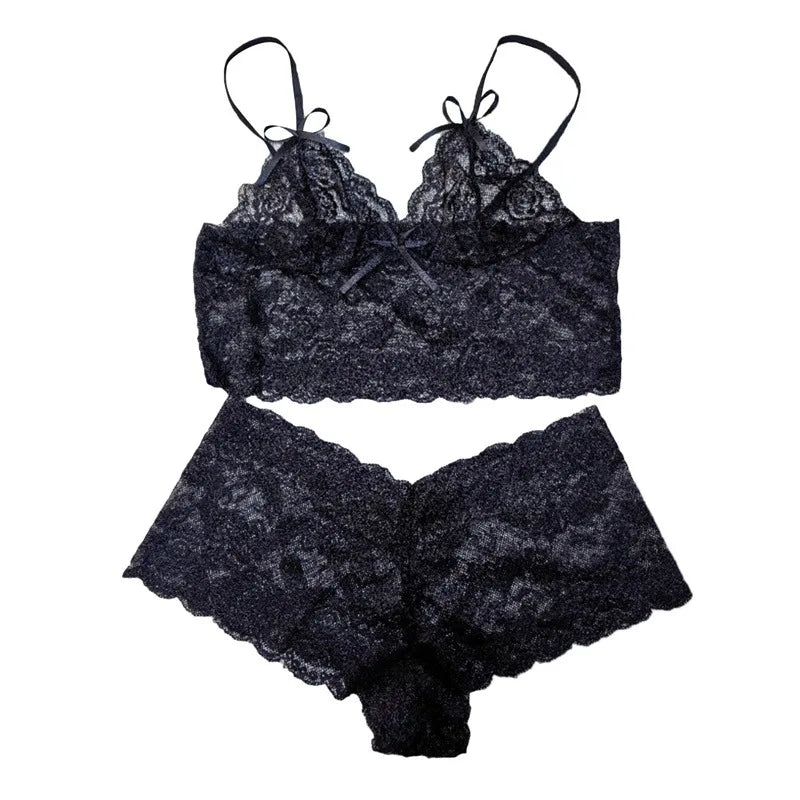 Women Sexy Bra Sets Perspective Lace Strap Fashion Solid Underwear Passion Adjustment Wrap Chest Bra  Charm Good Vibrations