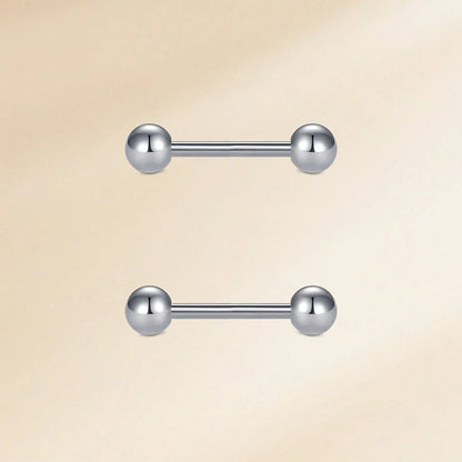 1pair 14G Stainless Steel Straight Barbell - Tongue & Nipple Rings For Women & Men - Length 12-18mm - Piercing Jewelry Good Vibrations