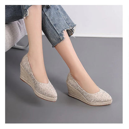 Fashion High Heels Women Wedges Shoes Elegant Ladies Party Shoes Brand Women Pumps Retro Woman Wedge Heel 8cm A3800 Good Vibrations