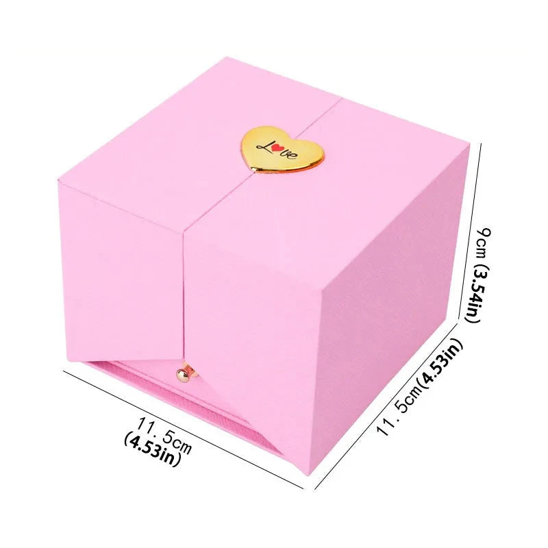 Birthday Gift for Girlfriend - 9 Rose Jewelry Box with Drawer Storage, Quadrilateral Spray-Painted Plastic Design, Perfect for H Good Vibrations