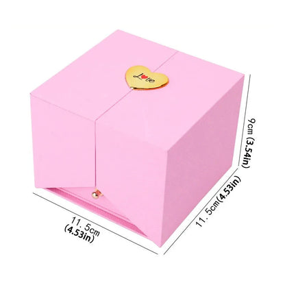 Birthday Gift for Girlfriend - 9 Rose Jewelry Box with Drawer Storage, Quadrilateral Spray-Painted Plastic Design, Perfect for H Good Vibrations