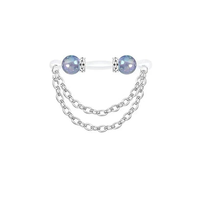 1 Pair Adjustable Fake Nipple Rings No-Pierce Acrylic Nipple Rings With Glitter Beads Perfect For Party Good Vibrations