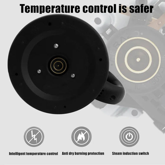 1.8L 220V Stainless Steel Electric Kettle Silver Black Base Separation Desion Rust-resistant Durable for Home During Travel Good Vibrations