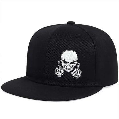 Unisex Skeleton Finger Embroidery Hip-hop Hats Spring Autumn Outdoor Adjustable Casual Baseball Caps Sunscreen Hat Good Vibrations