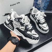 Platform Men's Sneakers Fashion Men Casual Shoes Autumn Designer Breathable Running Men Shoe Personality Lace Up Tenis Masculino Good Vibrations