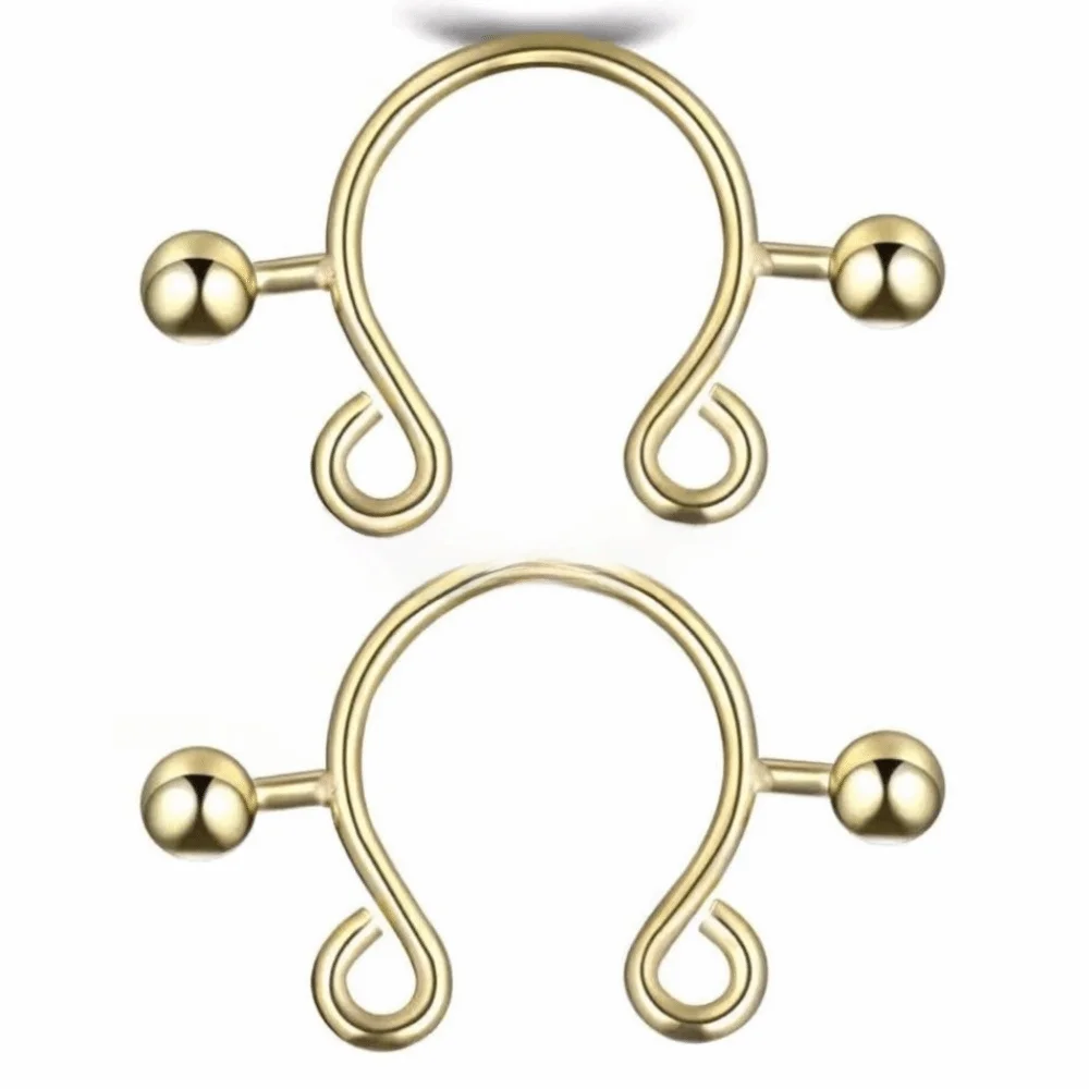 2pcs/set Steel Nipple Clip Rings Round Screw Faux Nipple Faux Nipple Shield Fashion Accessory Clip Design Good Vibrations