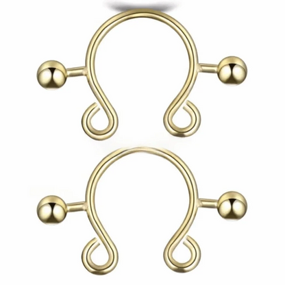 2pcs/set Steel Nipple Clip Rings Round Screw Faux Nipple Faux Nipple Shield Fashion Accessory Clip Design Good Vibrations