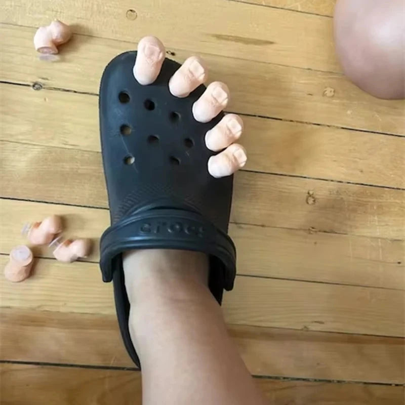 Funny Big Toes Charms spoof popular set of 5 for Crocs Comedy Accessories Release Your Toes Friends Gifts Good Vibrations