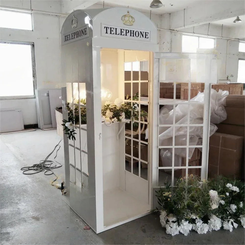 Wedding London Classic 1.8m/2m/2mhite Phone Booth Flower Phone Booth Metal Pink Phone Booth London Classic Phone Booth for Sale Good Vibrations