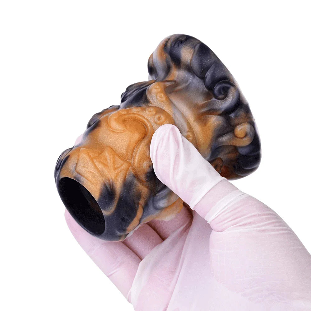 Multi-color liquid silicone QAAI hollow anal expander, male wearable prostate massager.
