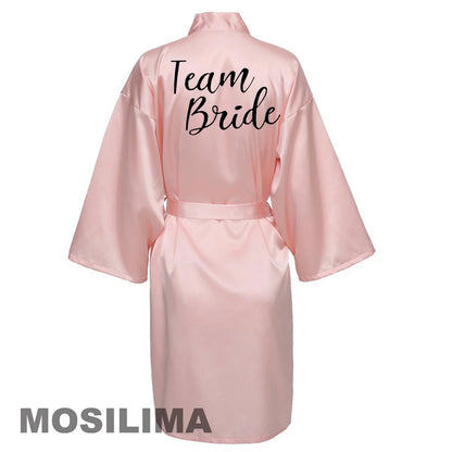 Satin Silk bride robe Wedding Robe Bridesmaid Bride Dressing Gown bridesmaid robes SP002 Good Vibrations
