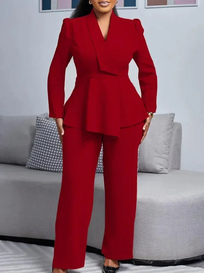 2 Piece Women Sets Plus Size  New Arrival Matching Two Pieces Sets Blazer Coat Top Pants Suits Outfits Clothing Good Vibrations