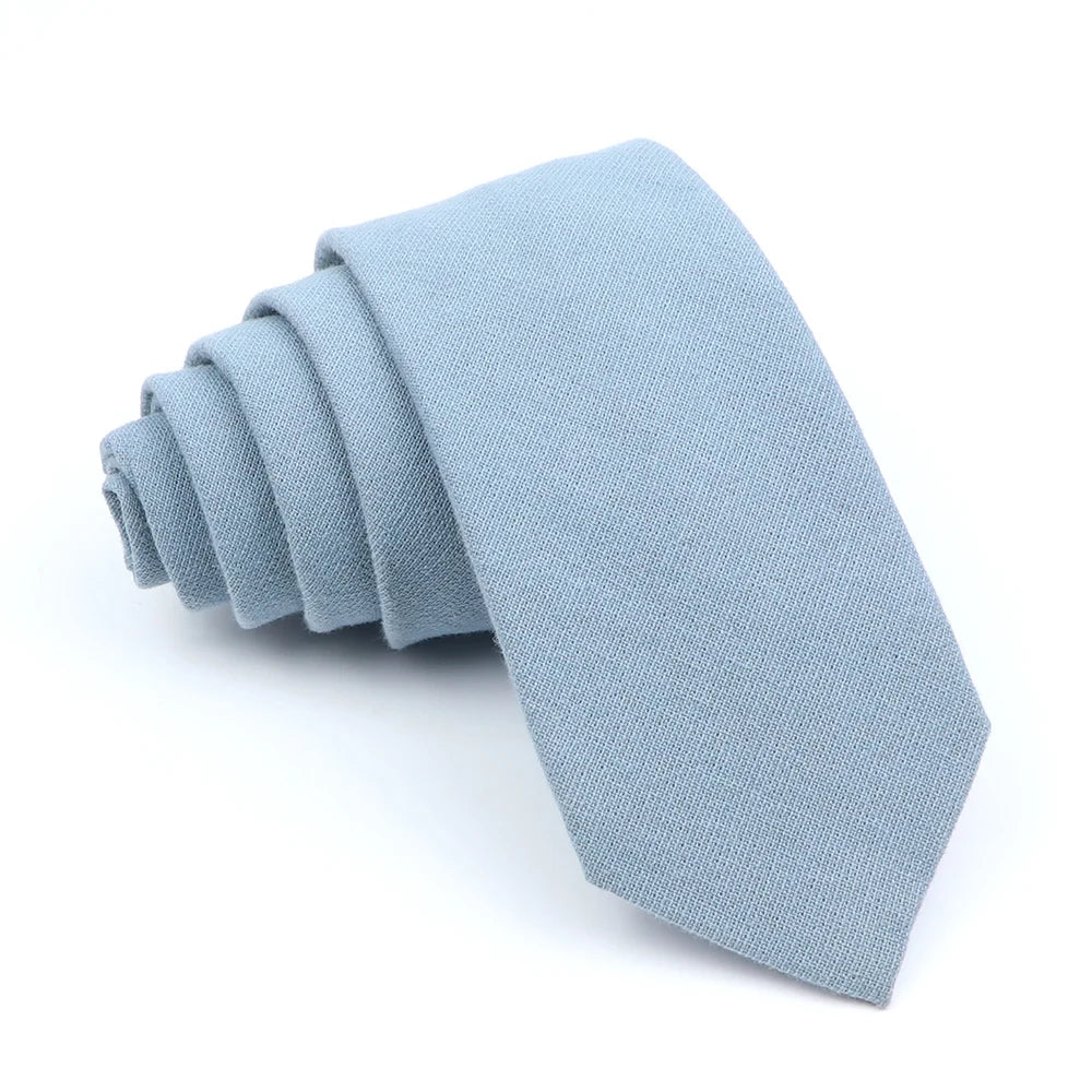 Wed Cotton Tie Solid Color Necktie For Man Woman Blue Pink Yellow Skinny Slim Ties Fashion Wedding Party Gifts Men Accessories Good Vibrations