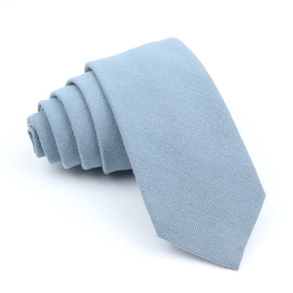 Wed Cotton Tie Solid Color Necktie For Man Woman Blue Pink Yellow Skinny Slim Ties Fashion Wedding Party Gifts Men Accessories Good Vibrations