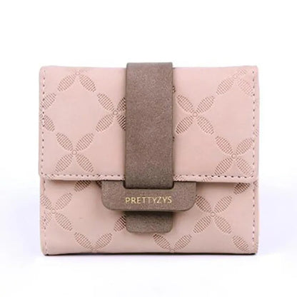 Explosive purse female Korean PU plaid buckle simple multi-card folding triple fold bag large capacity student ladies daily trav Good Vibrations