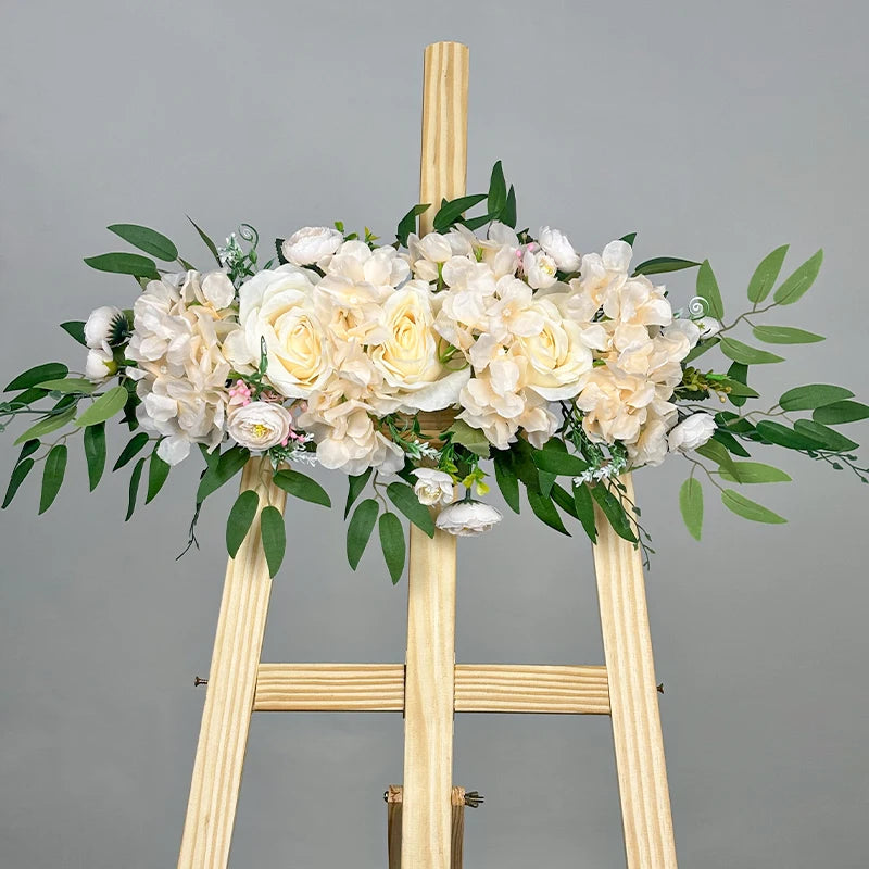 Artificial Wedding Arch Flower Wedding Garland Silk Flower Row Wedding Table Centerpiece Floral Backdrop Wall Arch Decoration Good Vibrations