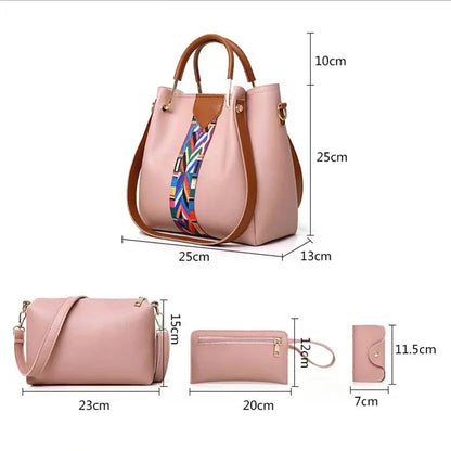4 Pcs Luxury Handbag Large Capacity Tote Bag Women's Bag Fashion Shoulder Bag,Wallet,Card Case Good Vibrations Adult Super Store