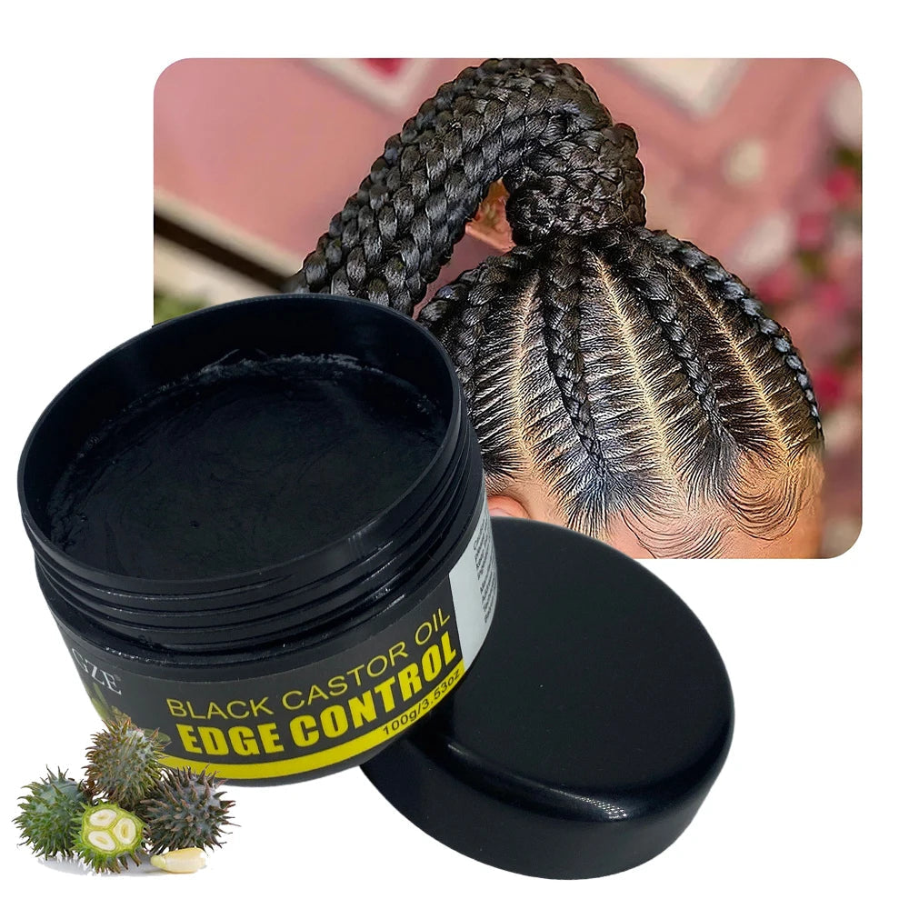 GZE African Black Castor Extra Hold Braid,Contains Black Castor Oil & Coconut Oil Edge Control, Hair Wax Gel for Women Good Vibrations