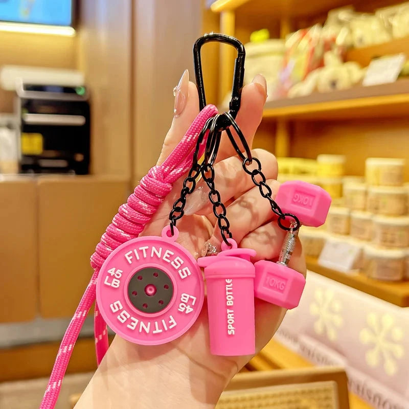 Fitness Keychain,Colorful Gym Bag Charm for Fitness Lovers, Motivational Fitness Gym Key ring,Workout Keychain Gifts Good Vibrations
