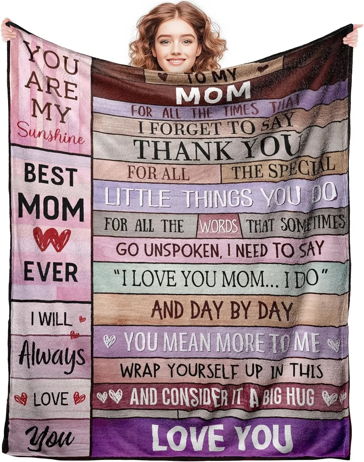 Gifts from Daughter Son for Mother's Day Birthday Mom Gifts Anniversary Unique Gifts for Mom Super Soft Flannel Throw Blankets Good Vibrations
