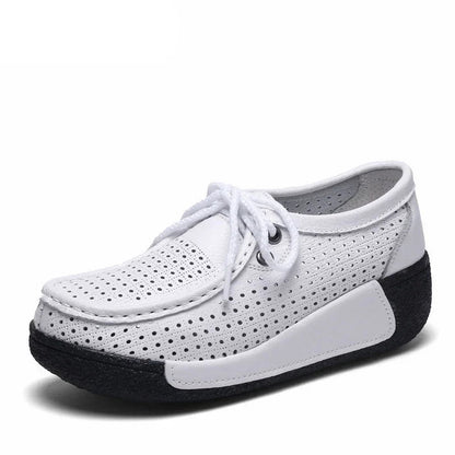 BEYARNENew Winter Shoes Genuine Leather Womens Flat Platform Shoes Casual Womens Loafers Plush Womens Slip-on Sneakers for Women Good Vibrations