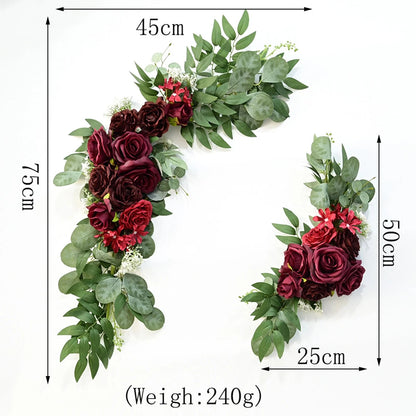 Large 2Pcs Artificial Flower Swag Floral Swag Garland Wedding Arch Flowers Kit for Sign Rustic Artificial Floral Swag Arch Decor Good Vibrations
