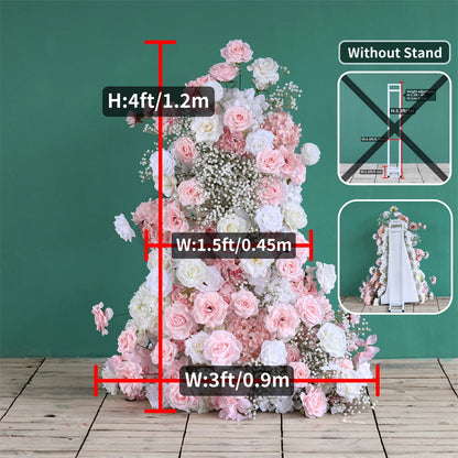 Flores Arificiales Decoration Wedding KT Board Artificial Floral Arrangement Pink White 3pcs/set Flowers Row Decor Props H5.4ft Good Vibrations