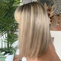 Brown Blonde Highlights Bob Lace Front Wigs Futura Synthetic High Heat Lace Front Wigs for Women Daily Cosplay Halloween costume Good Vibrations