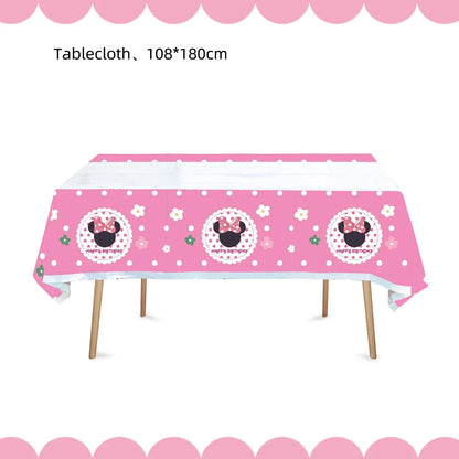 Minnie Mouse Birthday Decoration Disposable Cups Plates Tablecloth Cake Latex Balloon Baby Shower Kids Girls Party Supplies Good Vibrations