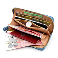 Zipper Money Coin Purse Women Card Holder Long PU Leather Clutch Wallet Large Capacity Lady Wristlet Phone HandBags Money Pocket Good Vibrations