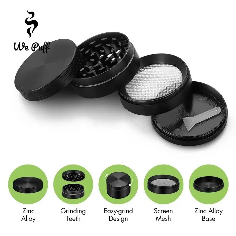 WE PUFF 4 Layers Cute Tobacco Grinder Zinc Alloy Herb Crusher Three Specifications 40/50/63mm Grinders for Smoking Accessories GOOD Vibrations Adult Super Store
