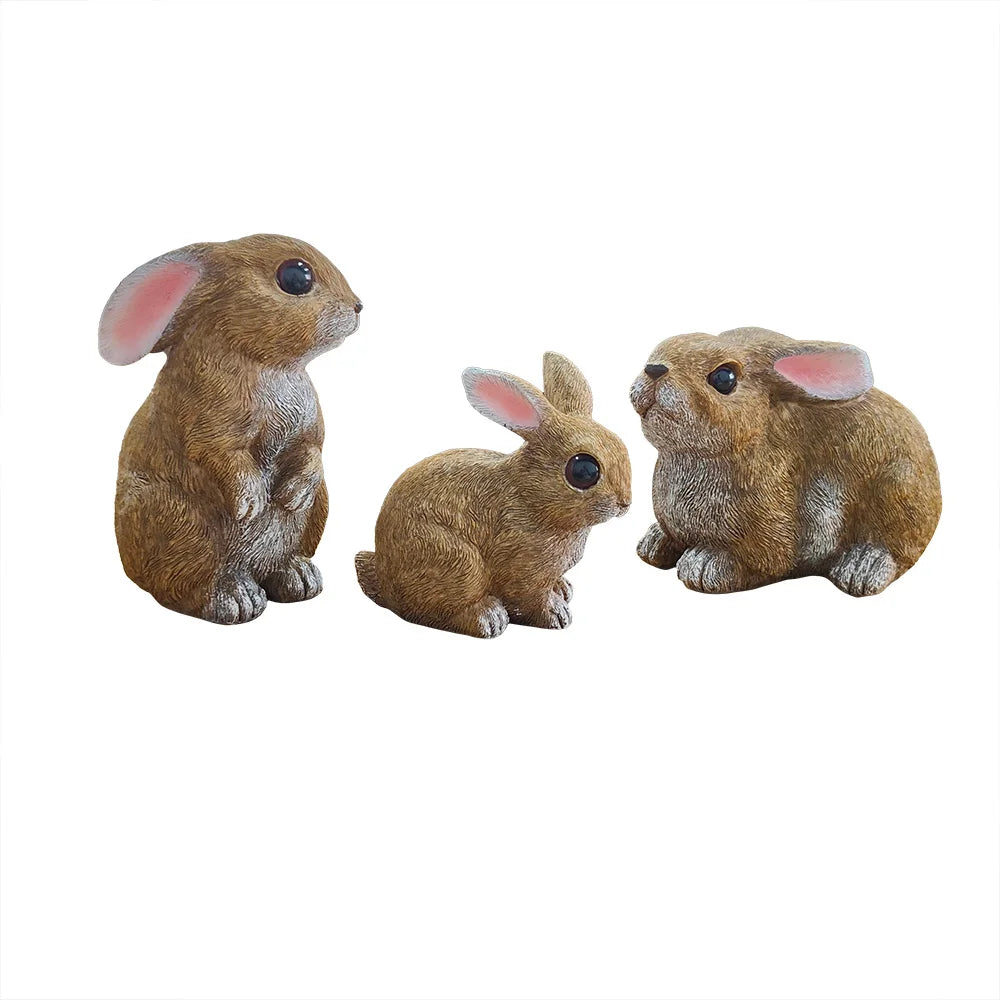 Bunny Decor Yard Decorations Outdoor Set of 3, Bunny Decorations for Home Garden Outdoor Statues, Easter Bunny Table Funny Garde Good Vibrations