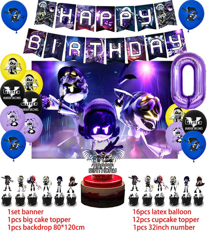 Murdered Drones Birthday Party Decoration Balloon Backdrop Cake Topper Murdered Drones Birthday Party Supplies Baby Shower Good Vibrations