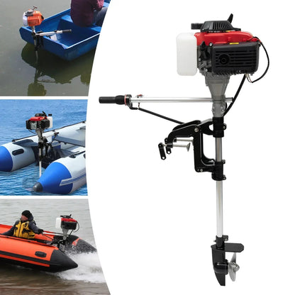 4-Stroke 4HP Boat Outboard Motor 53.2CC, Boat Engine with Air Cooling System for Inflatable Boats, Fishing Boats Good Vibrations