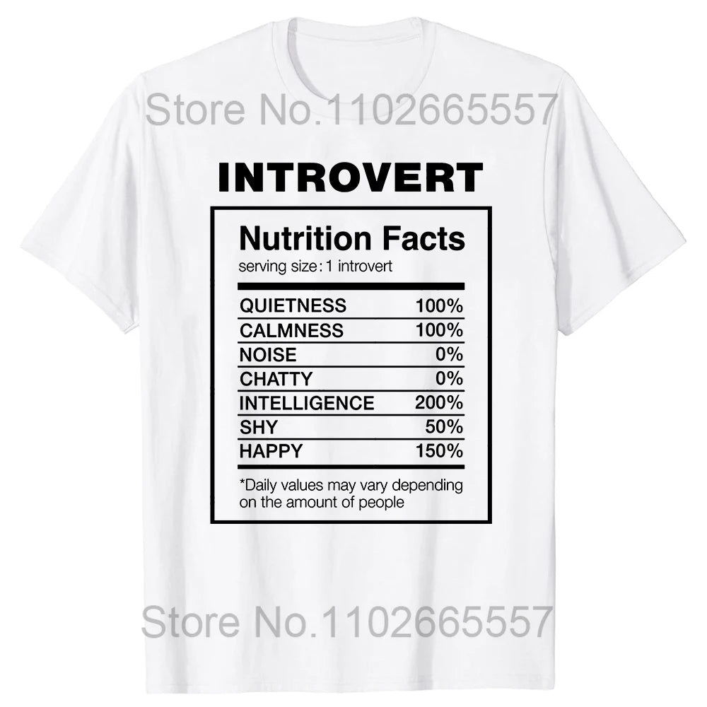 Introvert Logo T Shirt Funny Humor Introvers Joke T Shirts Summer Cotton Streetwear Humor Quotes Christmas Gifts T-shirt Good Vibrations