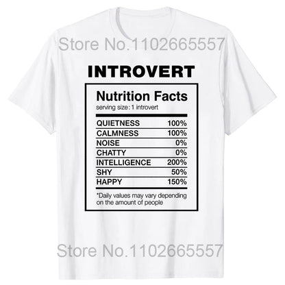 Introvert Logo T Shirt Funny Humor Introvers Joke T Shirts Summer Cotton Streetwear Humor Quotes Christmas Gifts T-shirt Good Vibrations